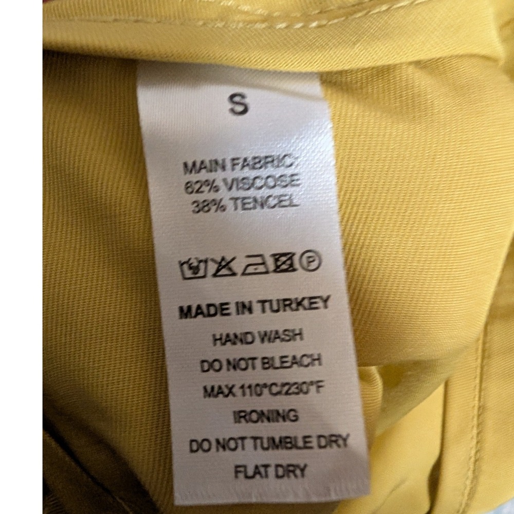 My Beachy Side Begonia Chartreuse Yellow Beaded Side Wide Leg Pants Small NEW - Picture 6 of 9
